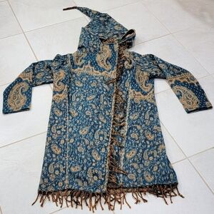 Alluba Paisley Hooded Jacket - Blue and Brown